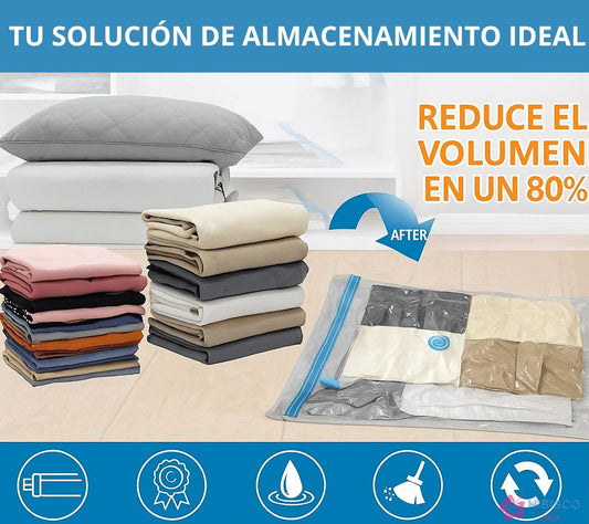 Pack Bolsas al Vacío Compresor de ropa 68x98 CM