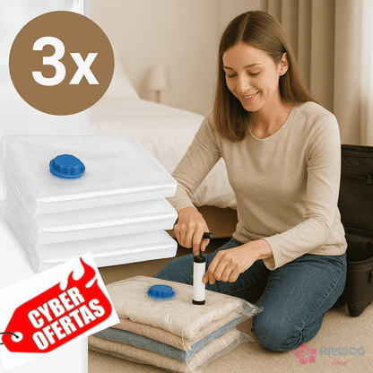 Pack Bolsas al Vacío Compresor de ropa 68x98 CM