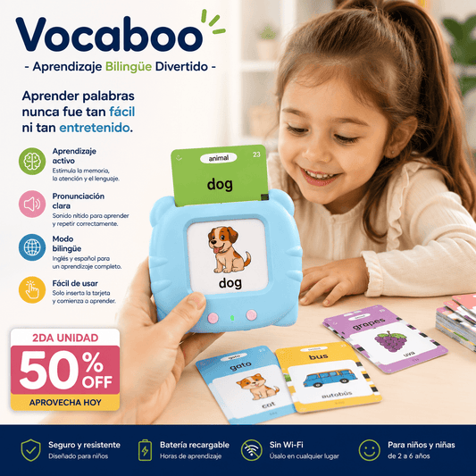 Vocaboo - Aprende inglés jugando, sin pantallas.