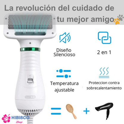 Cepillo Y Secador De Mascotas 2 En 1