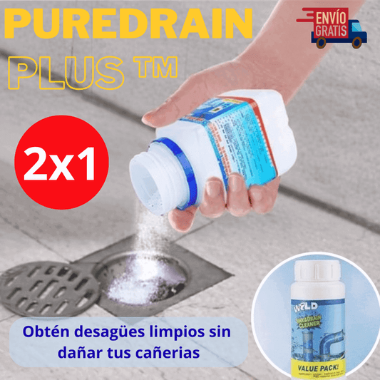 PureDrain Plus™ – Fórmula segura que elimina atascos en minutos