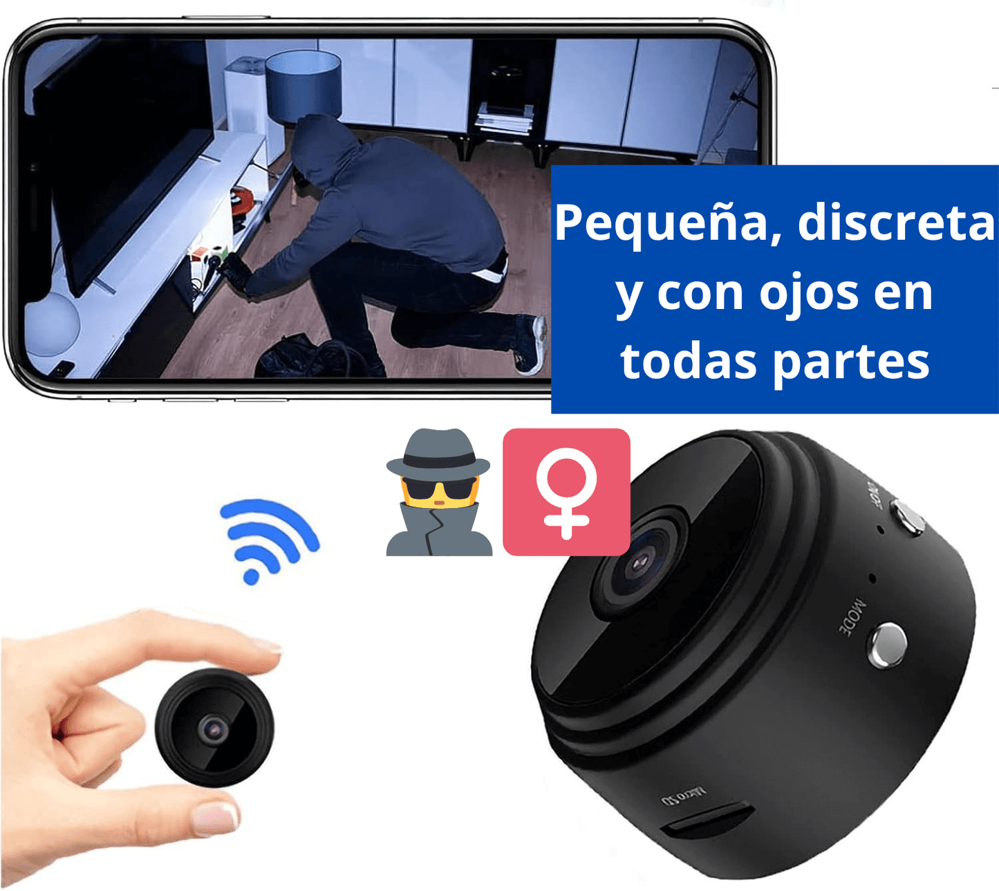 Mini Cámara De Seguridad Magnética