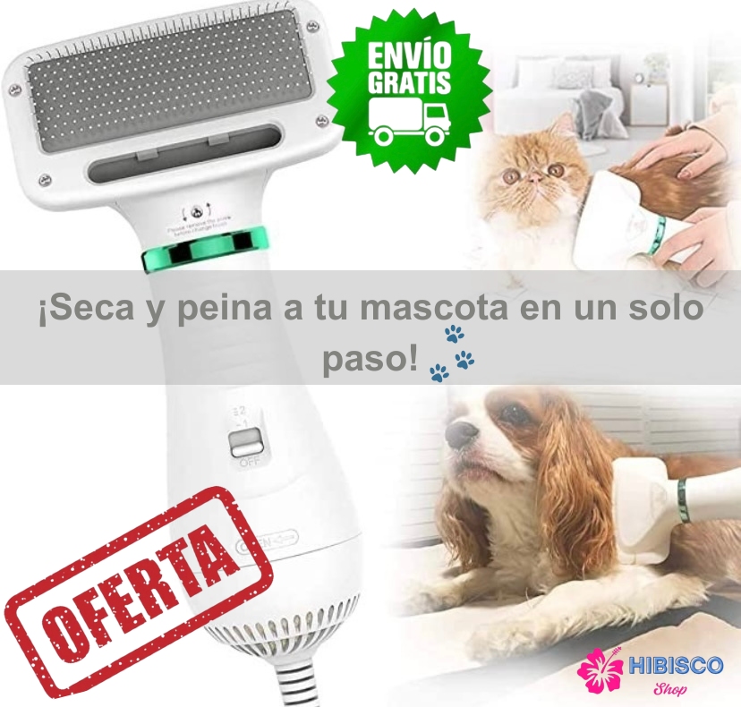 Cepillo Y Secador De Mascotas 2 En 1
