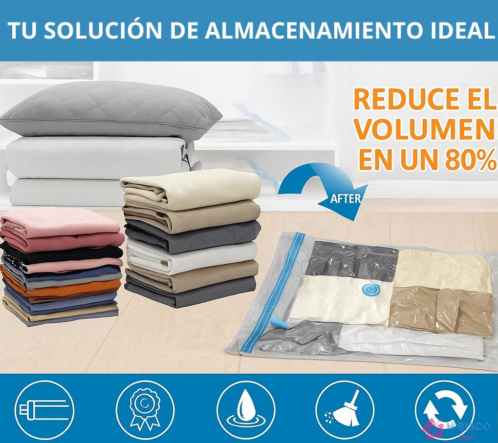 Pack Bolsas al Vacío Compresor de ropa 68x98 CM