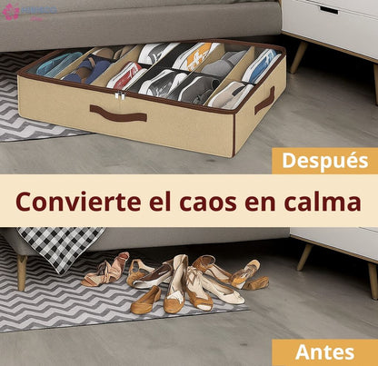 ORGANIZADOR CALZADO 12 PARES BAJO CAMA